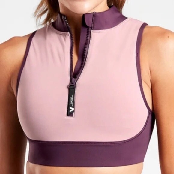 Athleta x Allyson Felix Legend Zip up Sports Bra size Medium purple pink - Picture 1 of 8